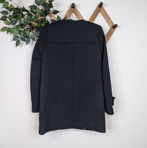 Zara Duffle Style Horn Toggle Black Pea Coat Jacket - Picture 3 of 10